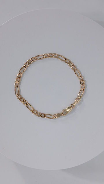 Thumbnail: 14k Figaro Bracelet