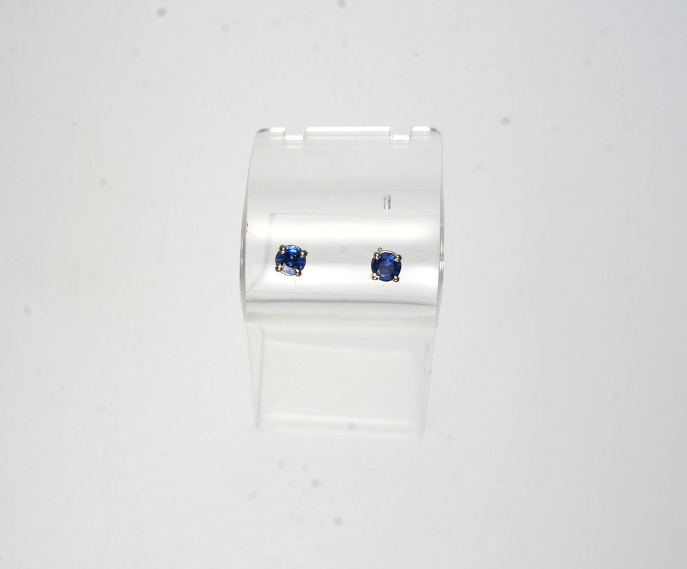 14k white gold Pastel blue natural sapphire stud earrings