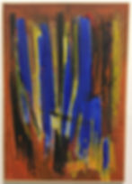 Painting by Séni Mbaye from the School of Dakar exhibited at the Museum of Black Civilizations