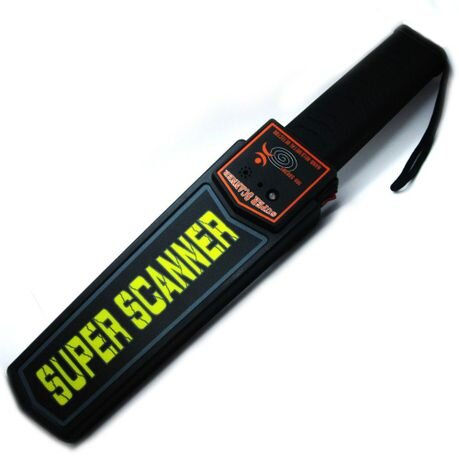 9V PORTABLE HAND-HELD METAL DETECTOR - SUPER SCANNER SECURITY WAND