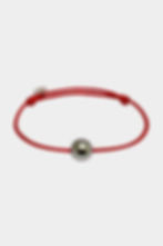 Red silk and pearl bracelet