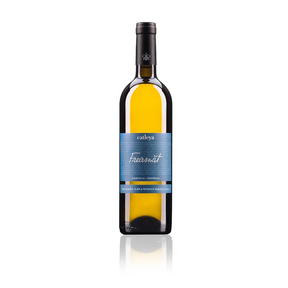 Eine Flasche Wein Freamat Cuvee Feteasca Regala und Feteasca Alba von Catleya