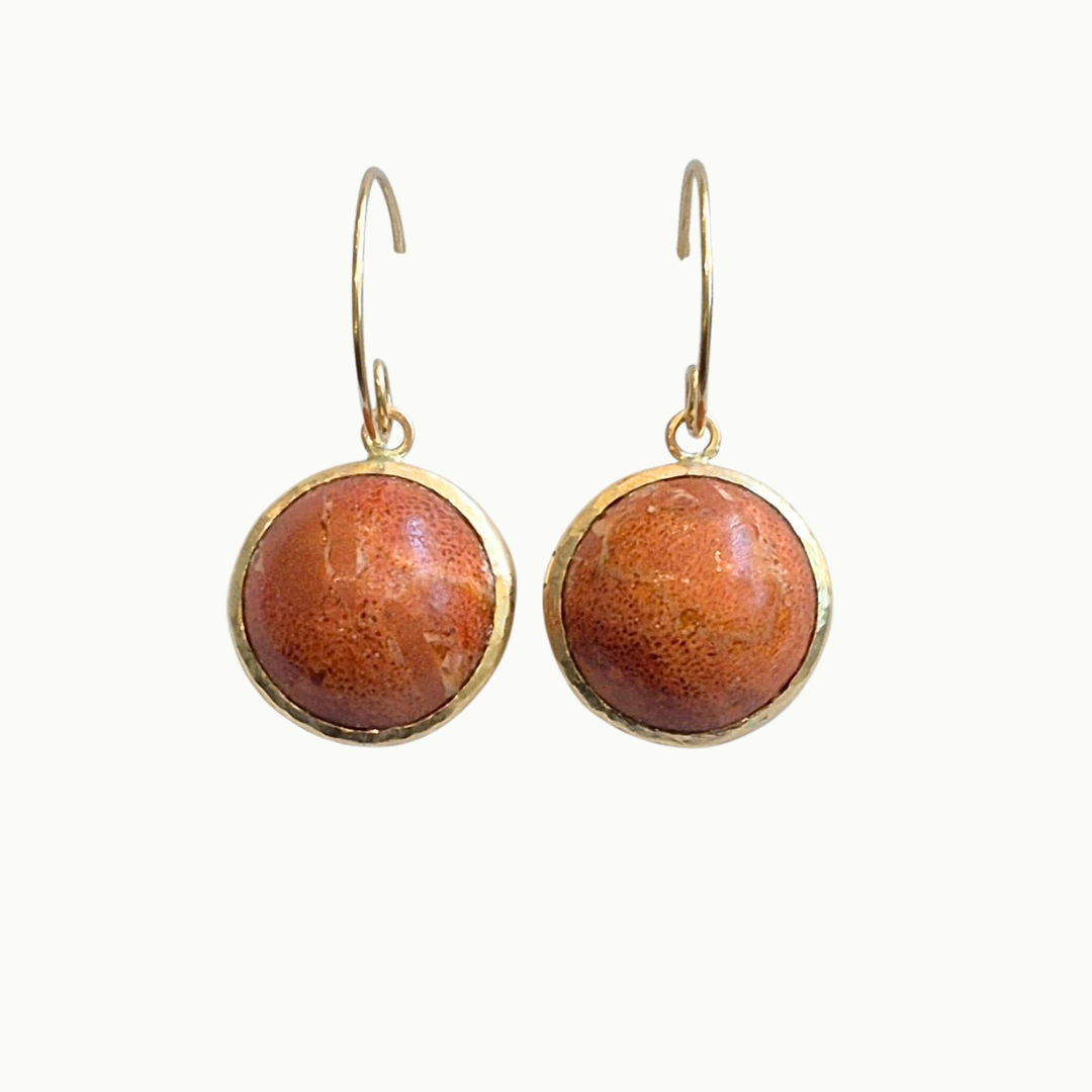 Red Coral Glow Earrings