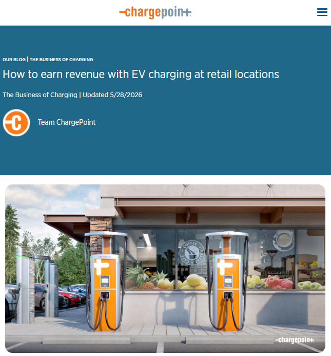 Chargepoint: How to earn revenue with EV charging at retail locations