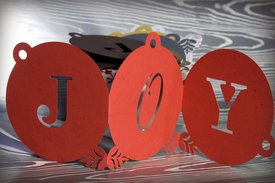 Die-cut JOY Greetings