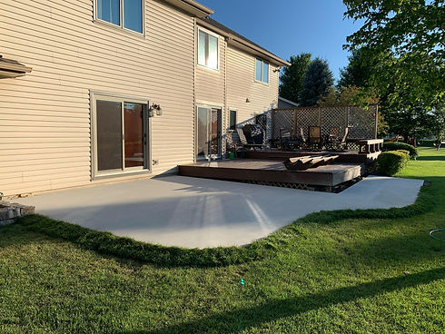 New concrete patio slab.