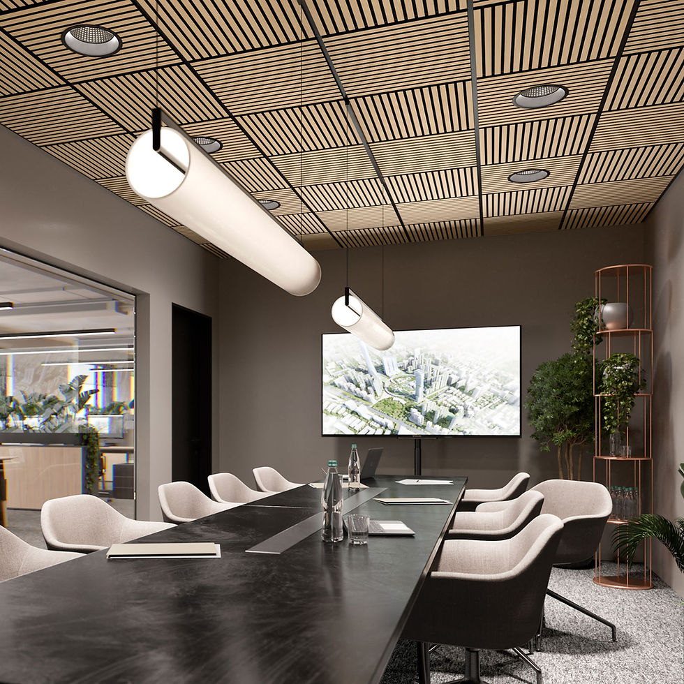 Thumbnail: CEILING PANEL | veneered, on black felt, 595x595