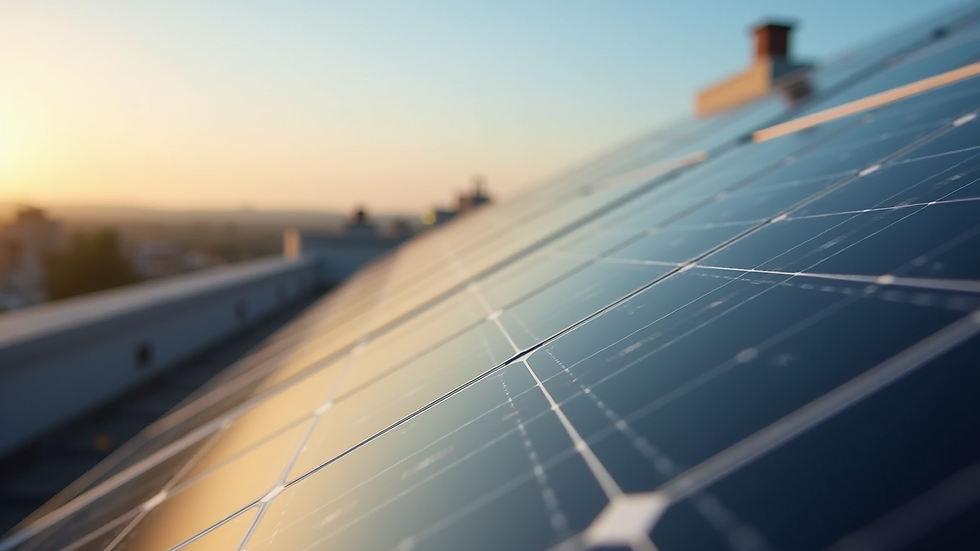 Close-up view of a solar panel on a rooftop