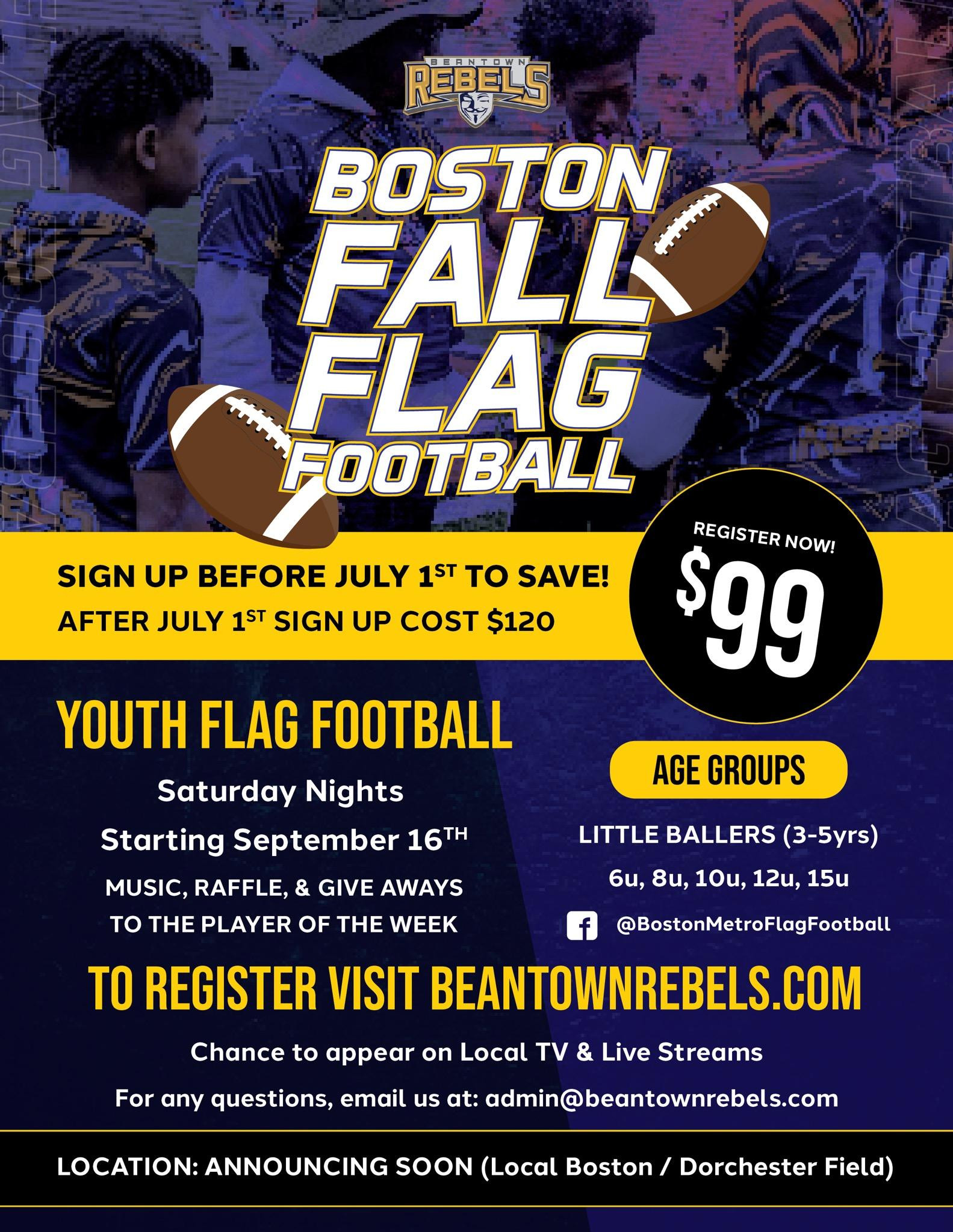 Beantown Rebels Presents Fall Youth Flag Football Beantownrebels