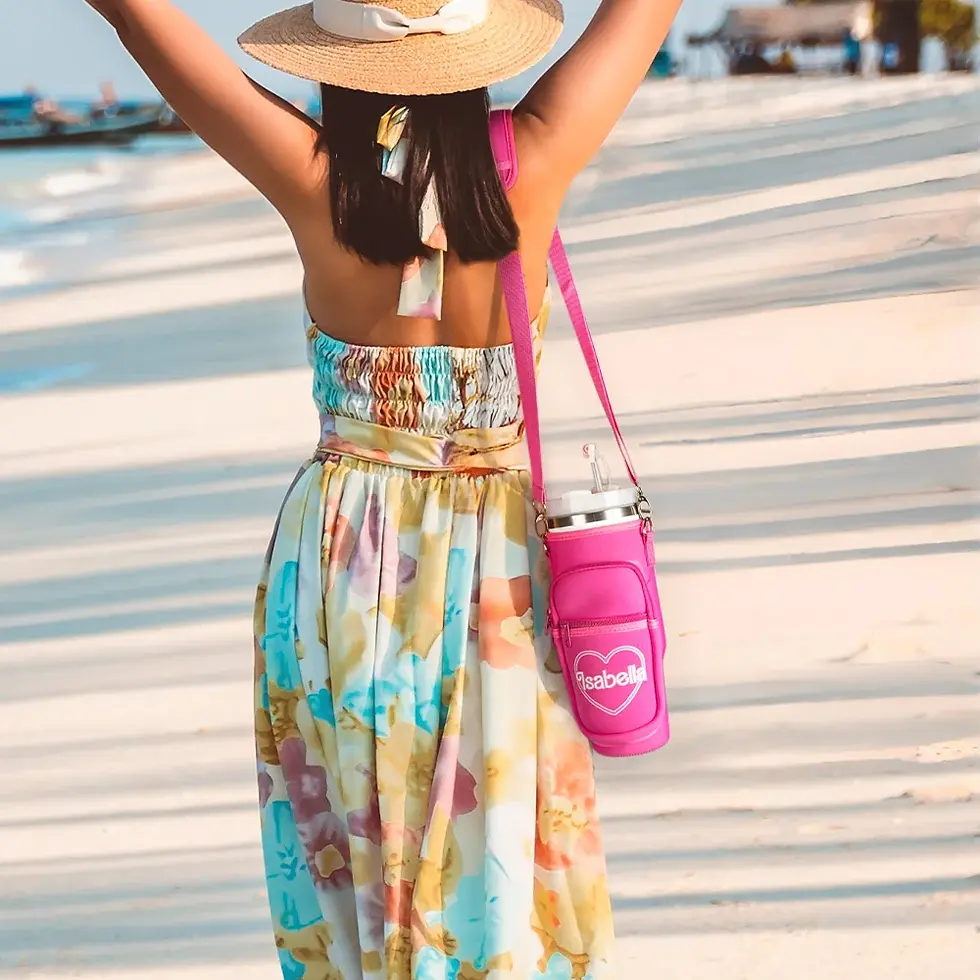 Miniature : Sac à manchon pour gobelet portable avec sangle et crochet personnalisable