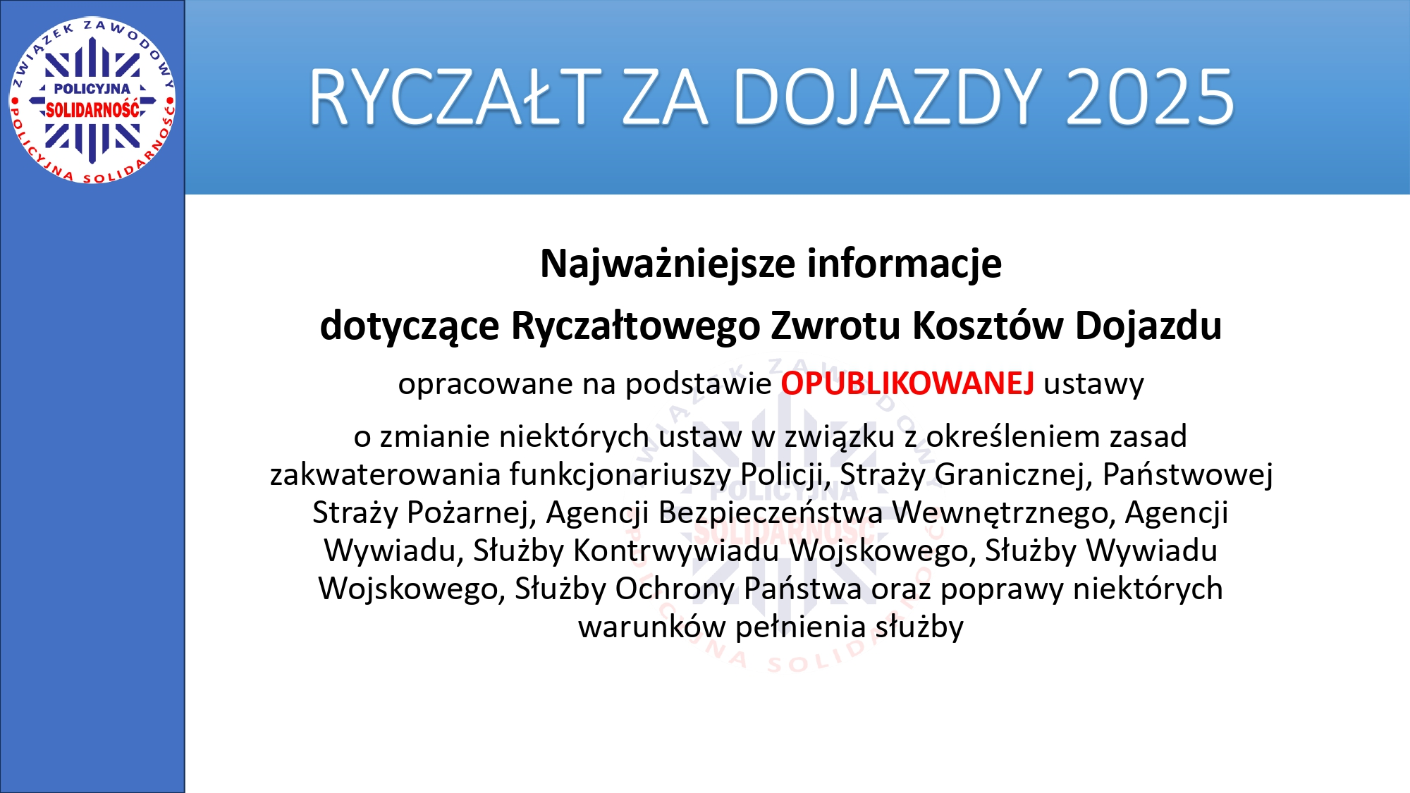 RYCZAŁT ZA DOJAZDY 2025