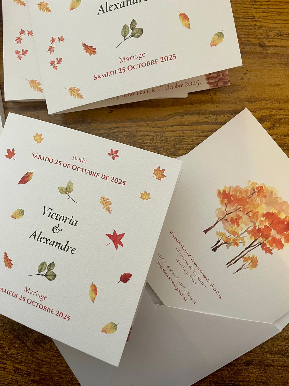 mariage automne, papeterie mariage, faire-part