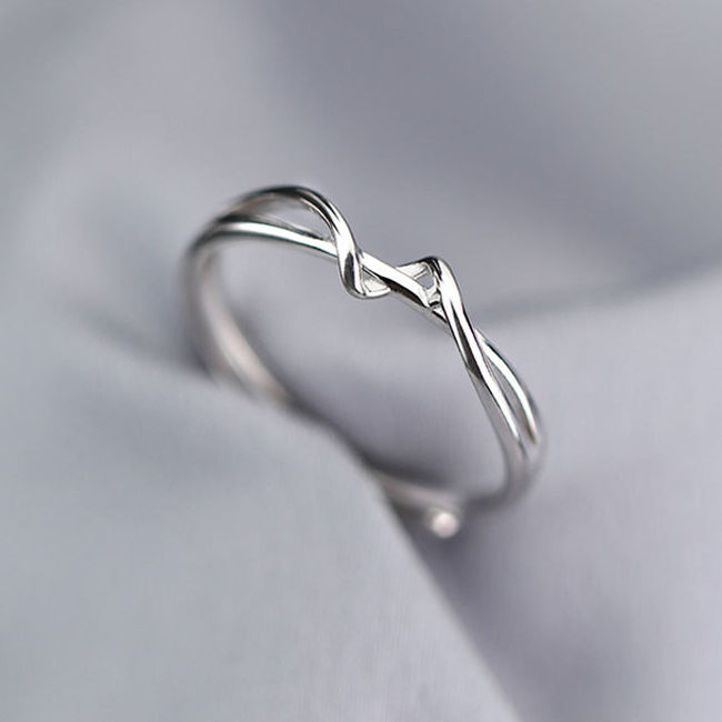 PONYKISS Silver Color Minimalist Distorted Round Rings for Women Trendy Adjustab