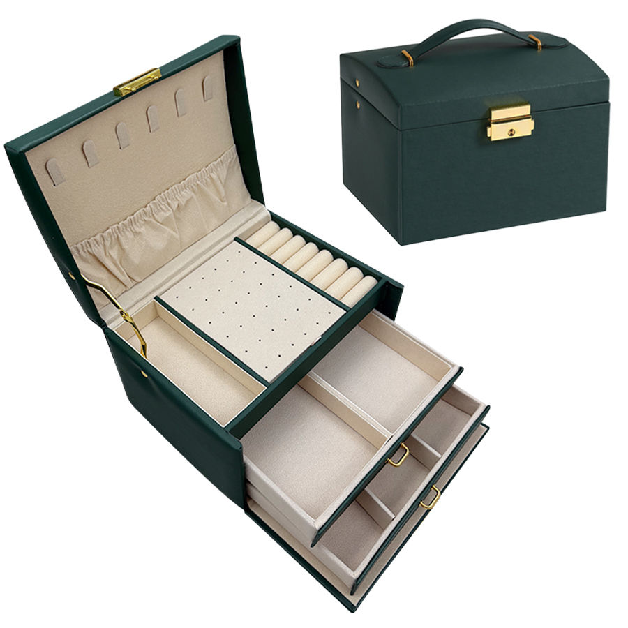 Thumbnail: 1PC, lock arch three-layer jewelry box, suitable for all kinds of jewelry storag