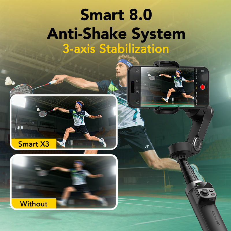 AOCHUAN Smart X3 360° Pan Rotation Gimbal Stabilizer For iPhone And Android Sma
