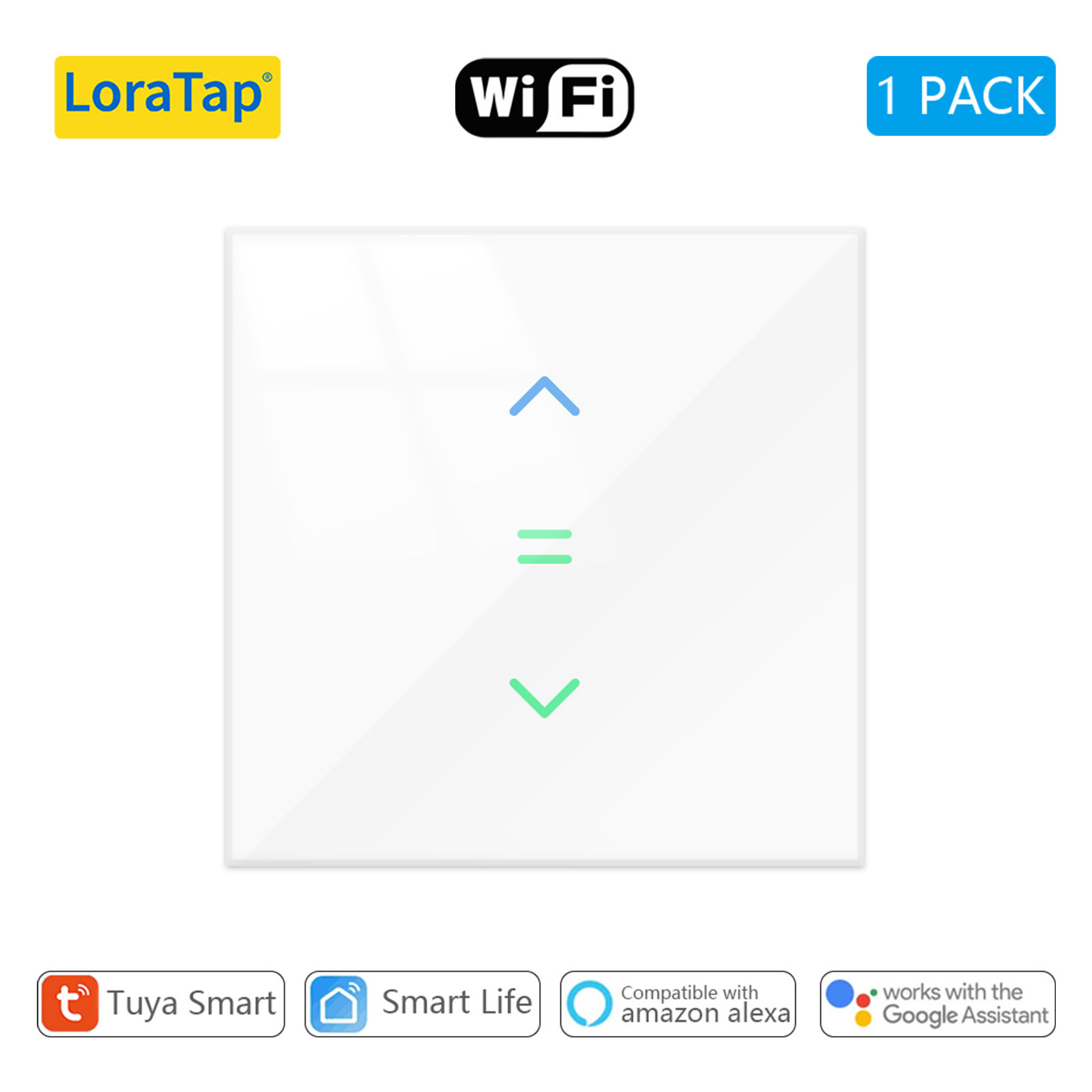 LoraTap WiFi Curtains Blinds Roller Shutter Switch Backlight Tuya Smart Life App