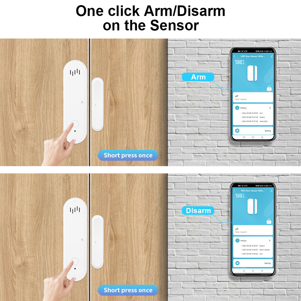 Tuya WiFi Door Window Sensor 80dB Sound WiFi Security Alarm Door Open Closed Det