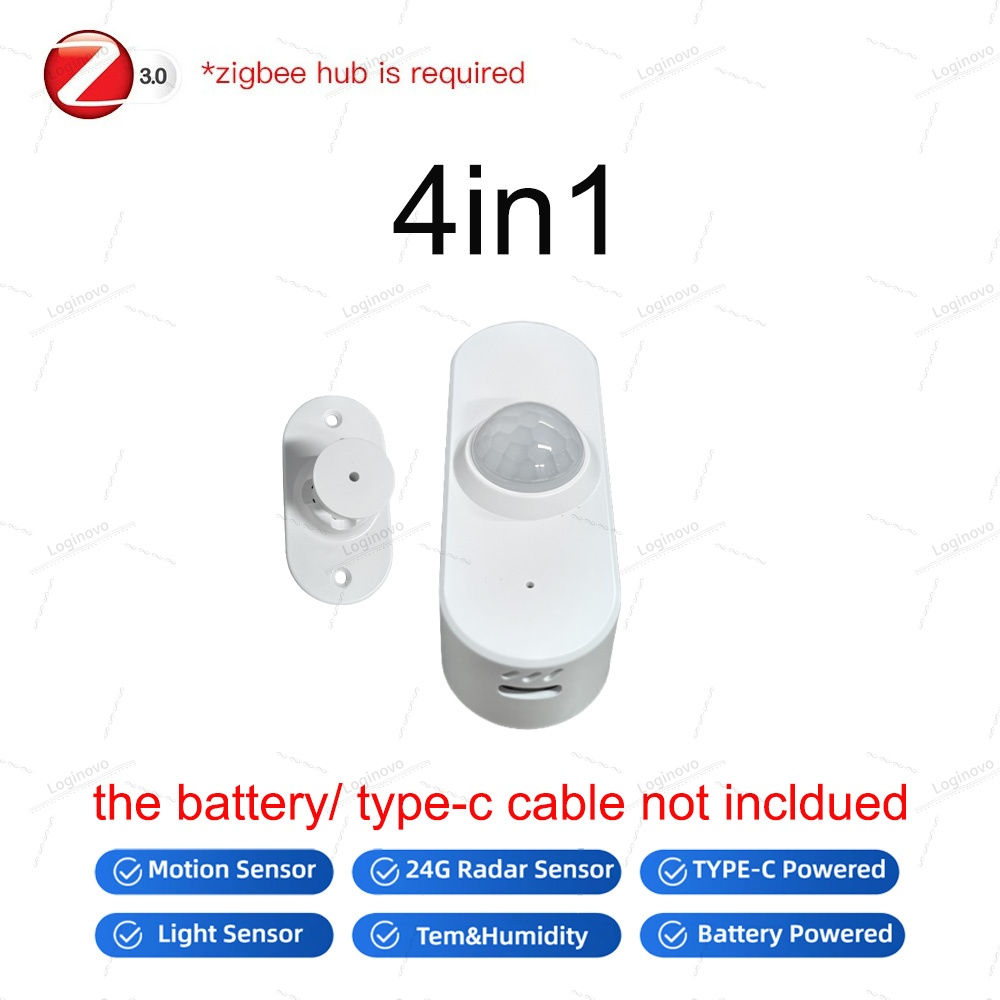 24G Zigbee MmWave Human Presence Motion Sensor With Luminance/Temperature Humidi