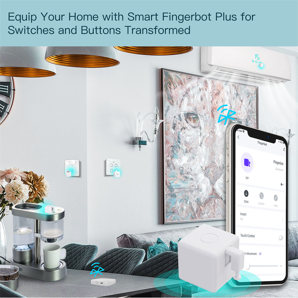 MOES Tuya Smart Bluetooth Fingerbot Switch Button Pusher Smart Life App Voice Co