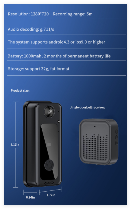 Home Wireless Smart WiFi Doorbell