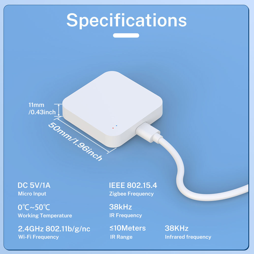 Tuya Zigbee 3.0 Gateway IR Remote Control Hub WiFi Mesh Bridge for Alexa Google
