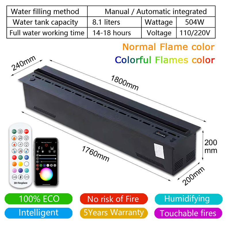 Atomizing Fireplace Simulated Flame TV Decorative Humidifier App Remote Control