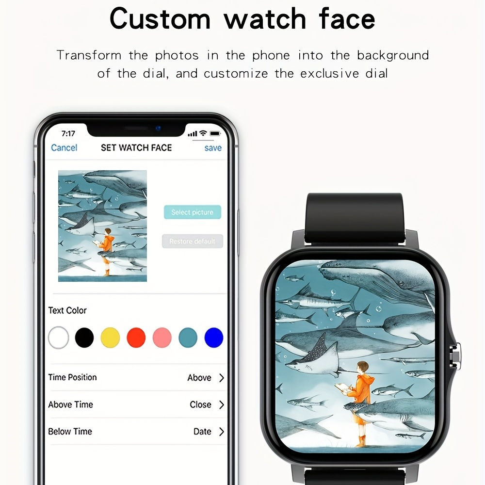 Touch Screen Smart Watch HD Display Bluetooth Call Message Alert Music Sports Sm
