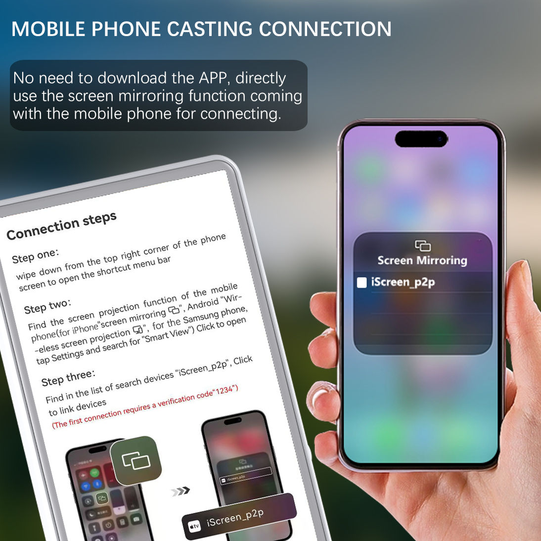 Vlog Selfie Monitor Screen for Phone (Not Support iPhone 17) or Selfie Vlog , Ma