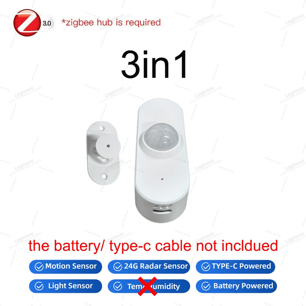 24G Zigbee MmWave Human Presence Motion Sensor With Luminance/Temperature Humidi