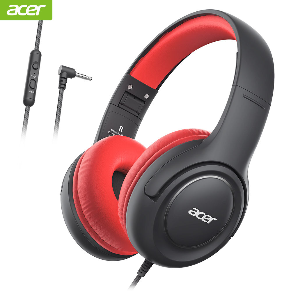 Acer Kids Headphones Wired for School 85/94dB Volume Limiter Foldable Stereo Sou