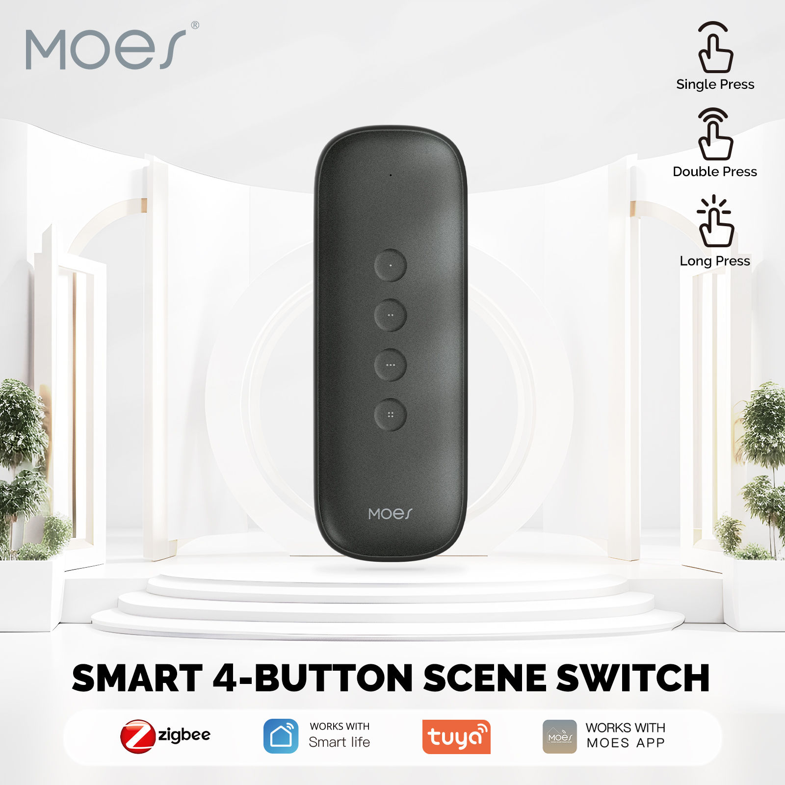 Tuya ZigBee Smart Scene Switch 4Button Portable Wireless Lighweight Design 12 Sc