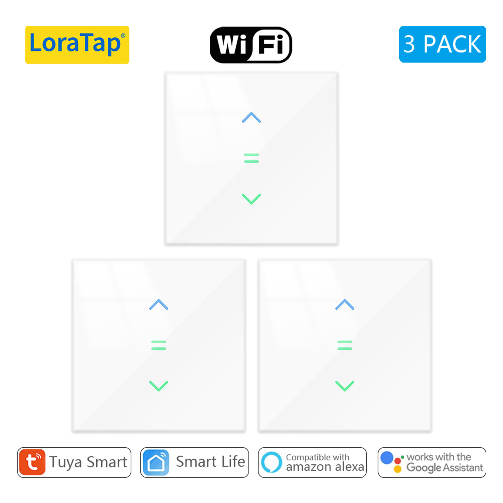 LoraTap WiFi Curtains Blinds Roller Shutter Switch Backlight Tuya Smart Life App