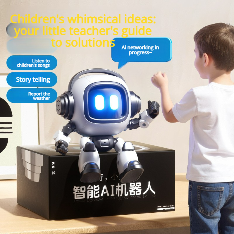 AI Interactive Desk Robot with Voice Recognition Feature Talking Companion, Lear