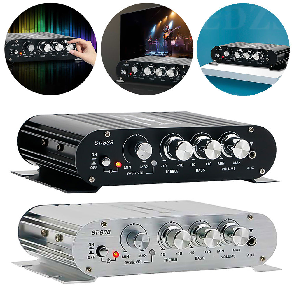 ST-838 Home Theater Amplifiers HiFi 2.1 Channel Power Amplifier Stereo Bass Soun