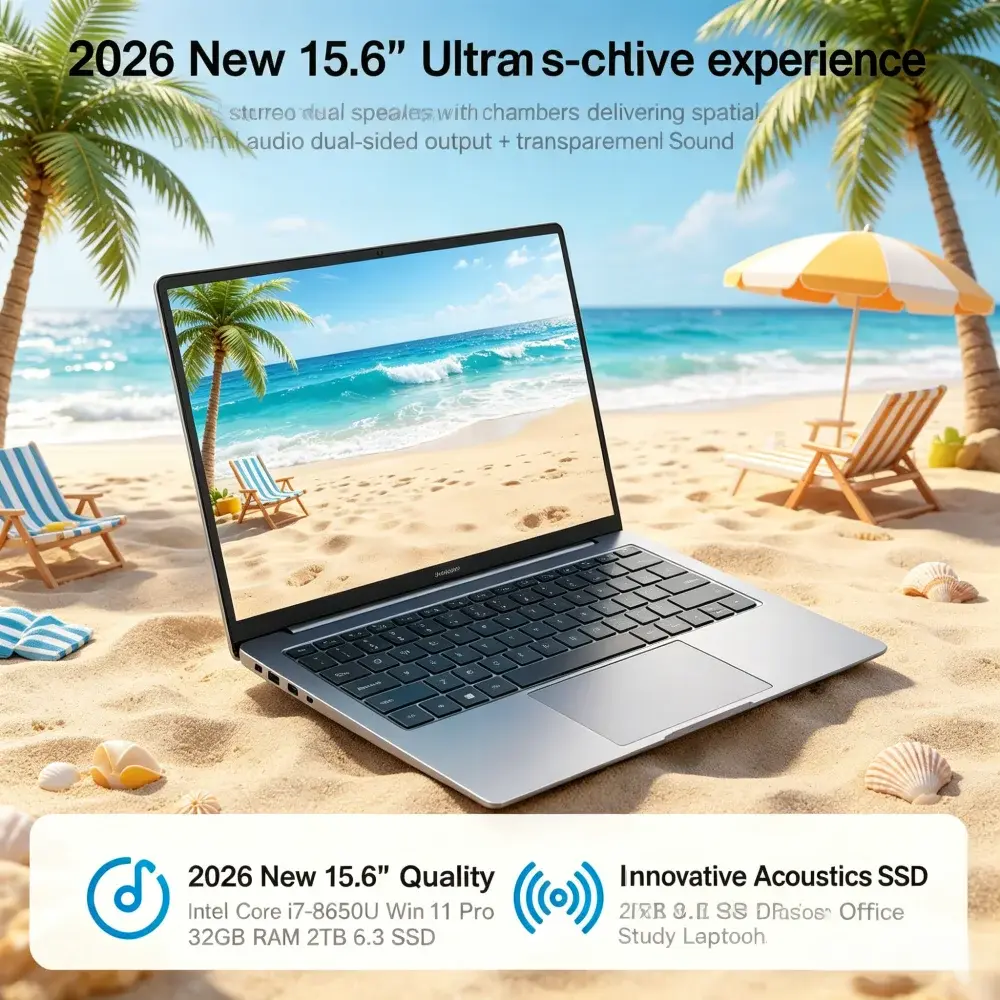 2026 New 15.6" Ultra Slim Laptop Intel Core i7-8650U Win11 Pro 32GB RAM 2TB M.2