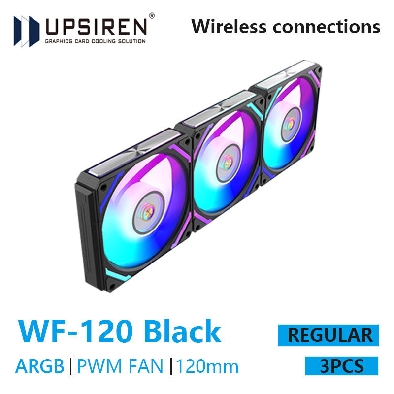 UPSIREN WF-120 ARGB PWM 3PCS Chassis fanARGB120mm/4PIN PWM/ Magic Color Wireless