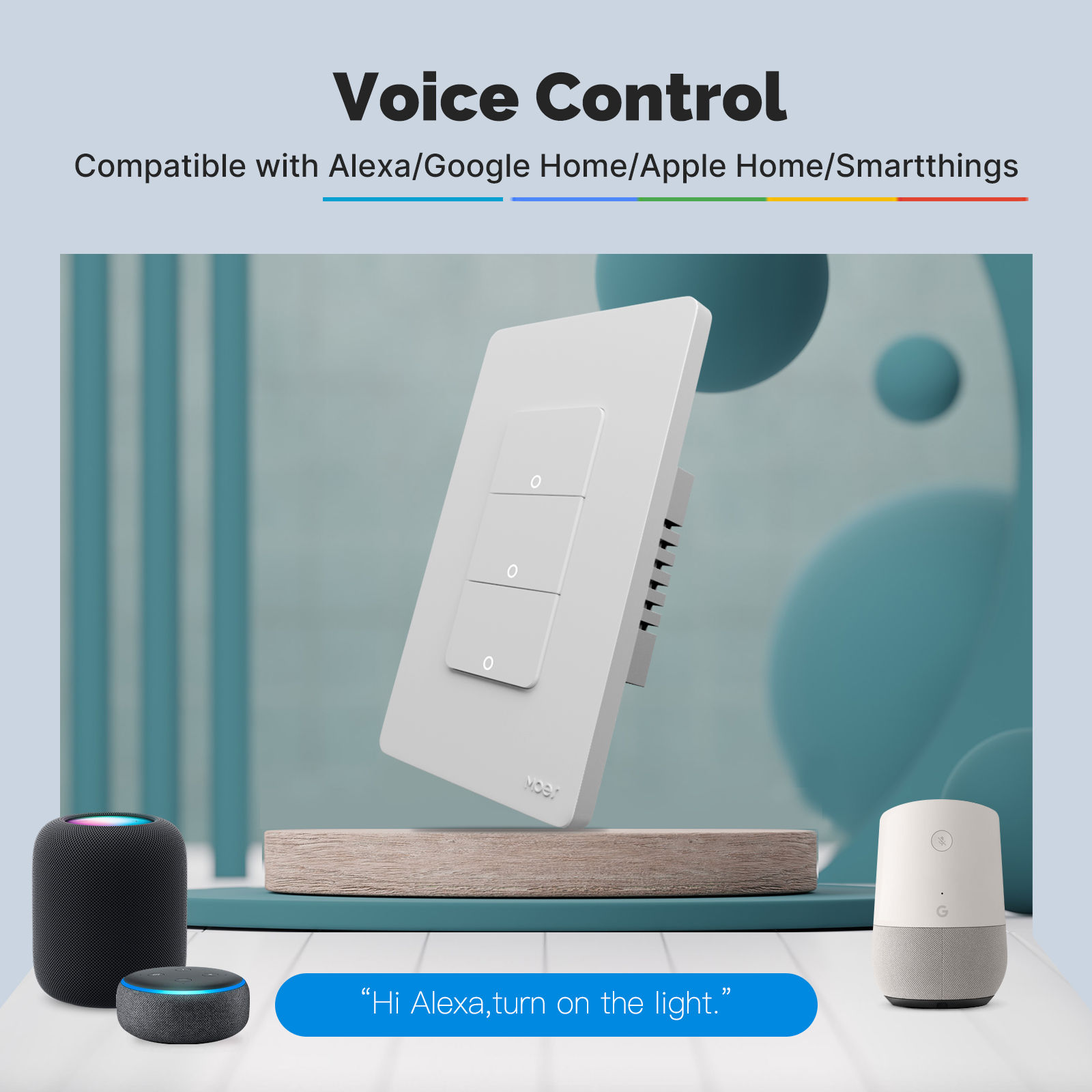 MOES Tuya Matter WiFi Smart Light Button Switch App Control Neutral Wire Require