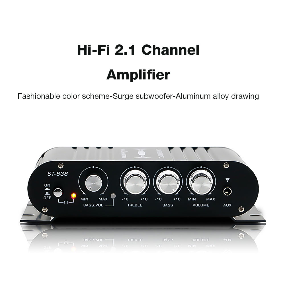 ST-838 Home Theater Amplifiers HiFi 2.1 Channel Power Amplifier Stereo Bass Soun