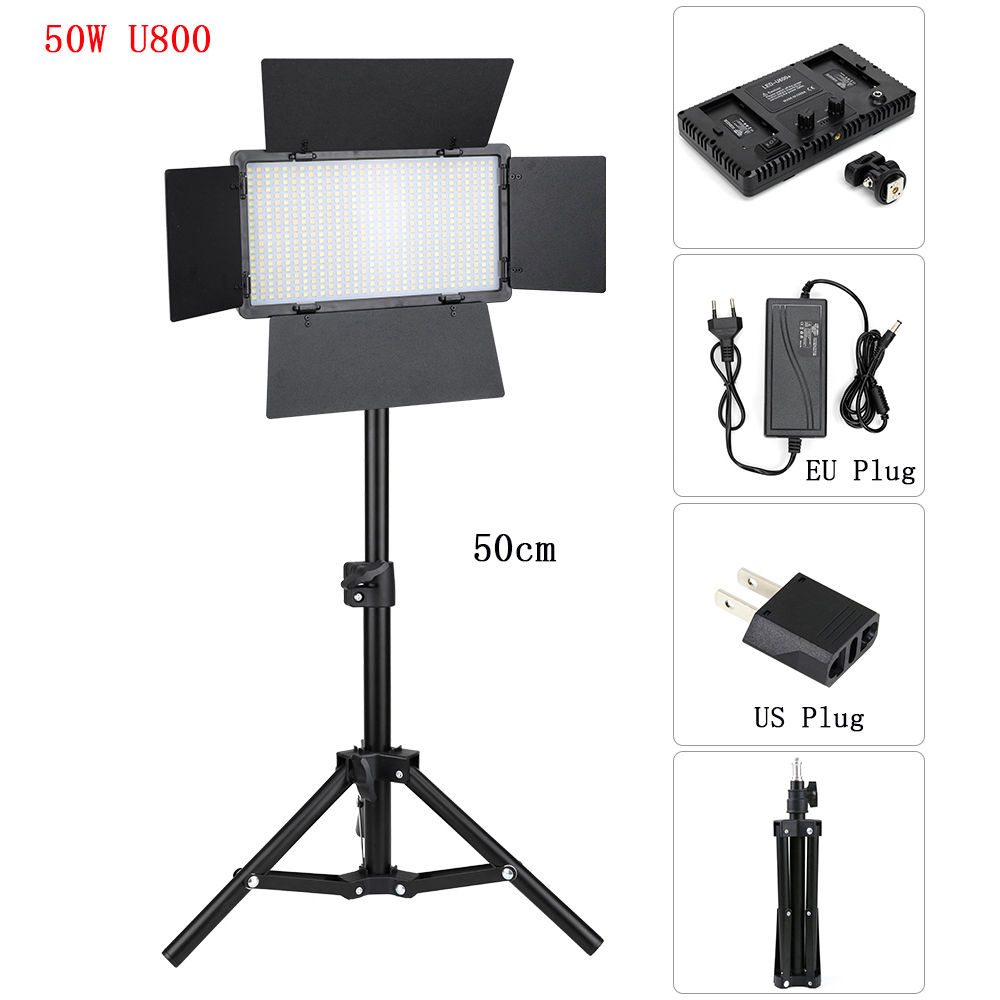 U800 U600 LED Photo Studio Video Light Recording Lighting Kit Photography Panel