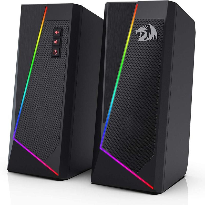 Redragon GS520 RGB Desktop Speakers, 2.0 Channel PC Stereo Speaker with 6 Colorf