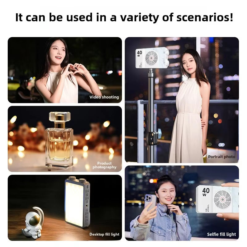 40W Mini Portable LED Fill Video Light with Built-In Rechargeable Battery Fill L