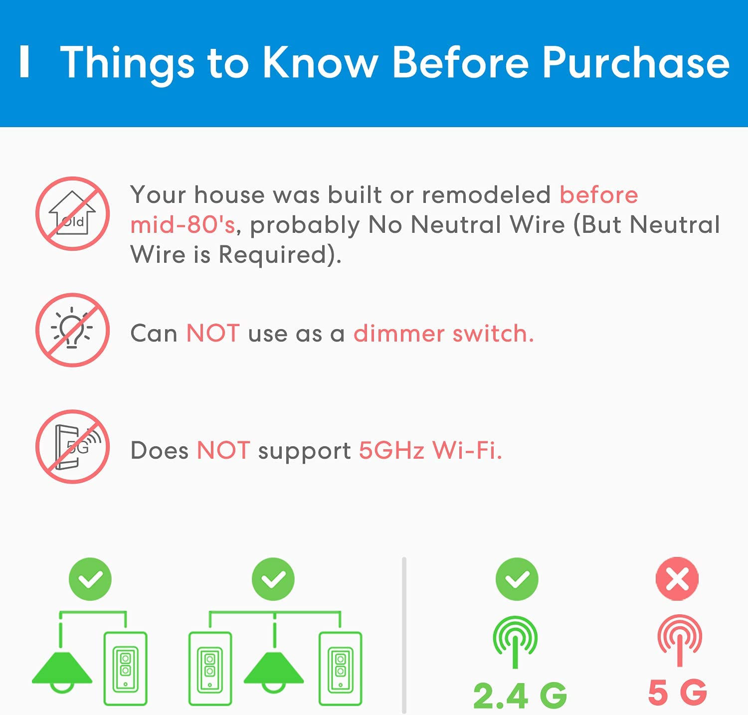 Meross 3 Way Smart Switches WiFi Light Switch MSS550 Smart Wifi Switch Work wit