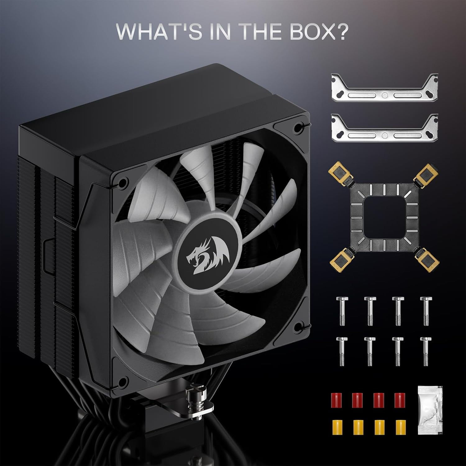 Redragon Cc2312 120mm Single-Tower Cpu Cooler with Digital Screen Top Cover 6�