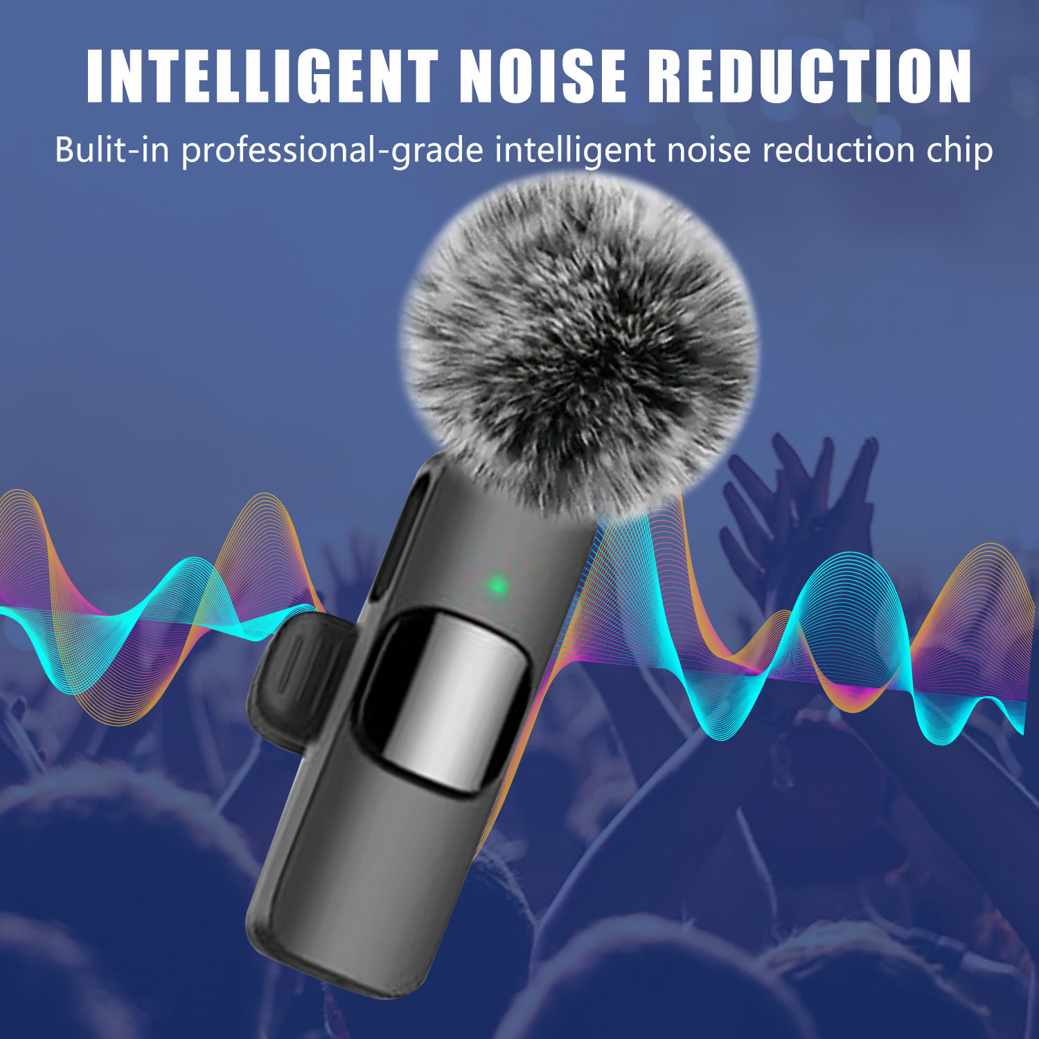 Wireless Lavalier Microphone for iPhone Android - Bluetooth Mini Phone Microphon