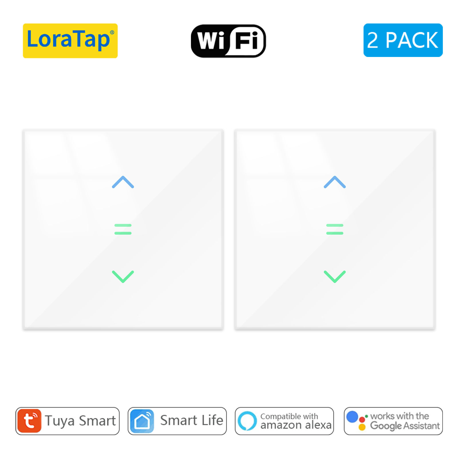 LoraTap WiFi Curtains Blinds Roller Shutter Switch Backlight Tuya Smart Life App