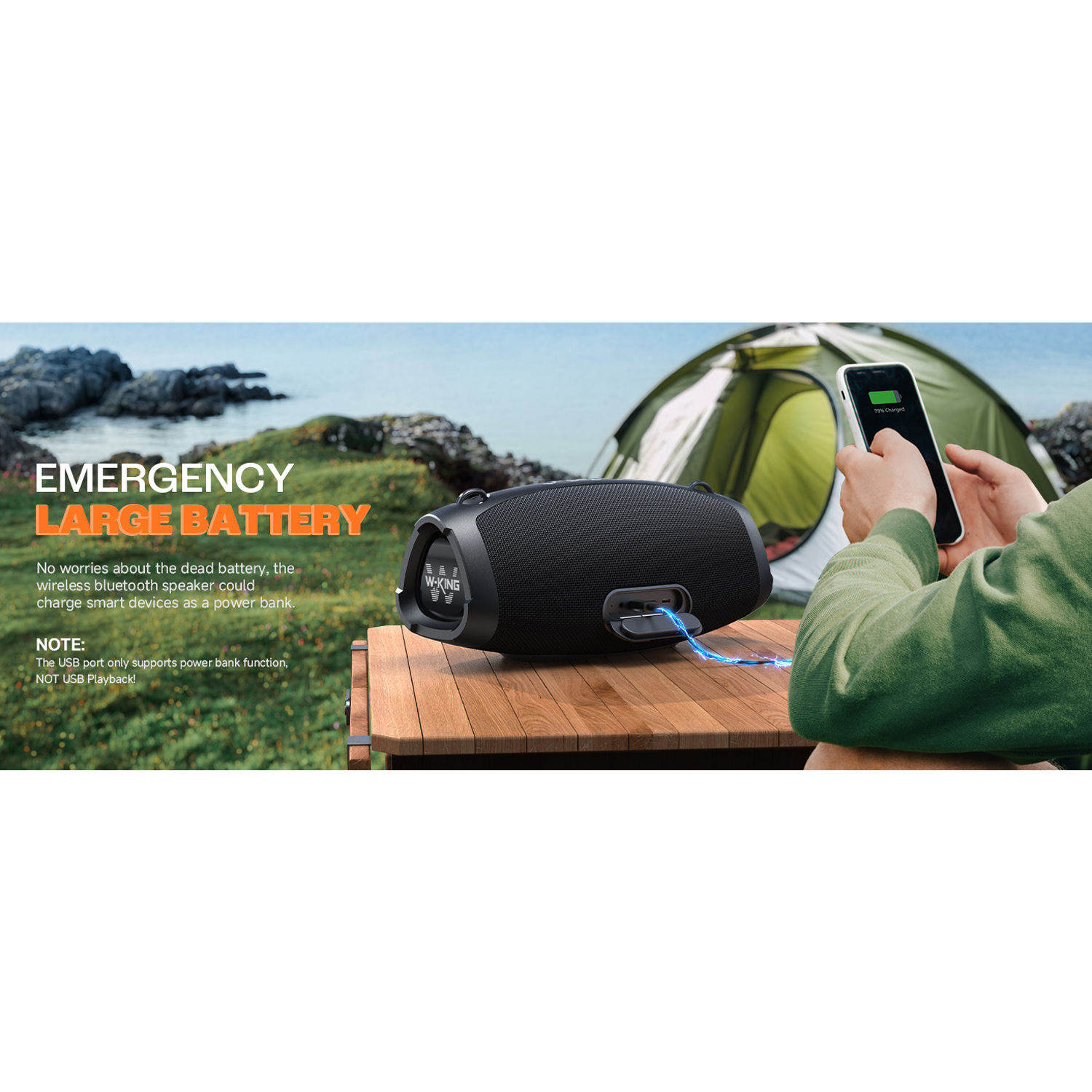 W-KING X10 Bluetooth Speaker, 120W Max Portable Loud Speakers Wireless Bluetooth