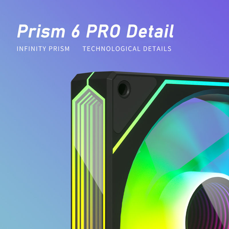 Zezzio Prism 6 PRO 120mm PC Case Fan ARGB 12V 4PIN PWM Air Cooler CPU Cooling Fa