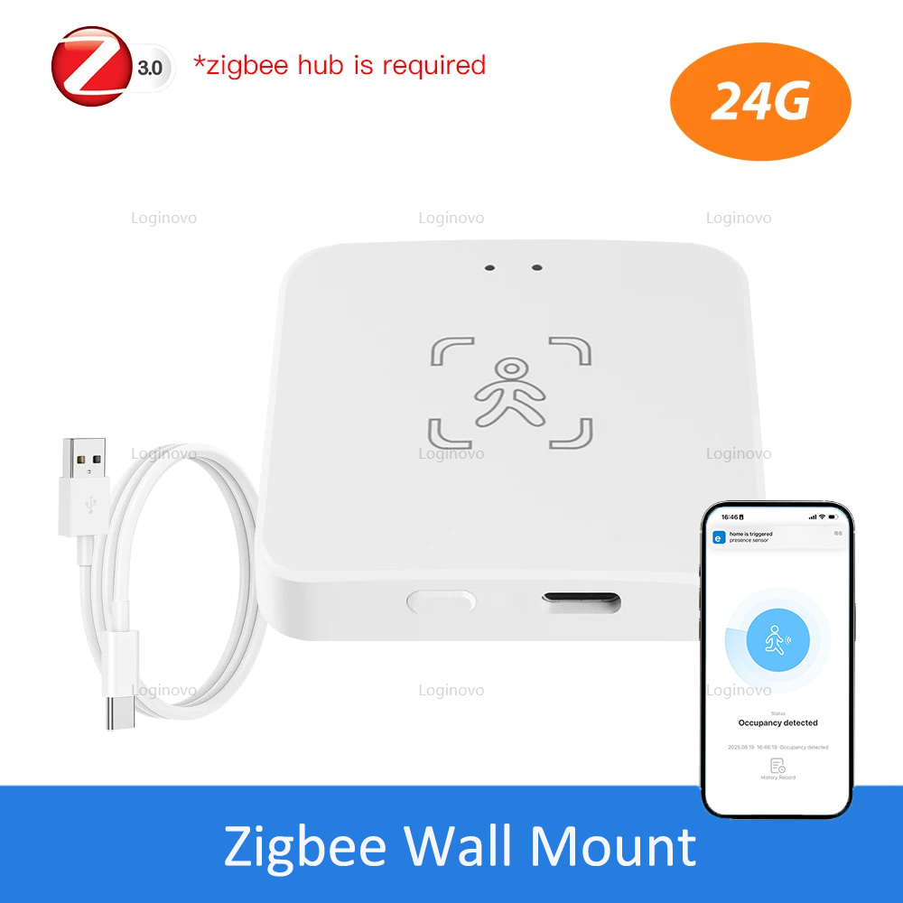 Zigbee Human Presence Sensor 24G Radar Detector Smart Motion Sensor For Zigbee 2