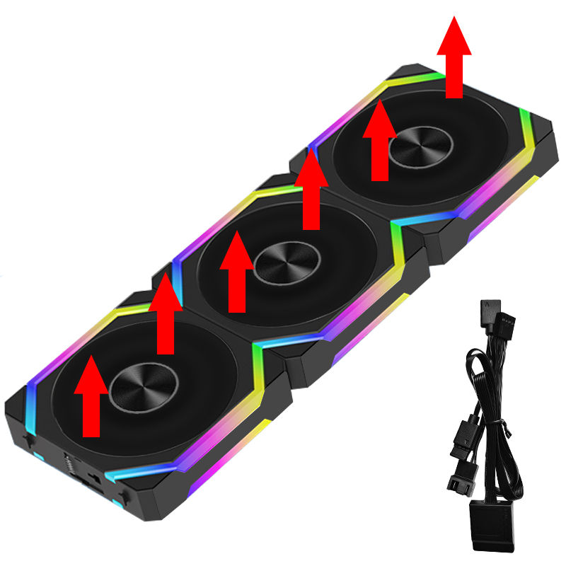 JUMPEAK CS120 ARGB Cooling Fan 360mm 240mm Modular Stackable Splicing PWM Silent