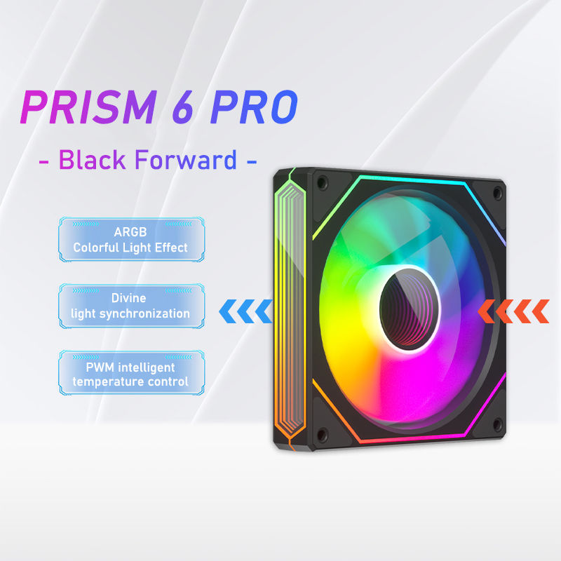 Zezzio Prism 6 PRO 120mm PC Case Fan ARGB 12V 4PIN PWM Air Cooler CPU Cooling Fa